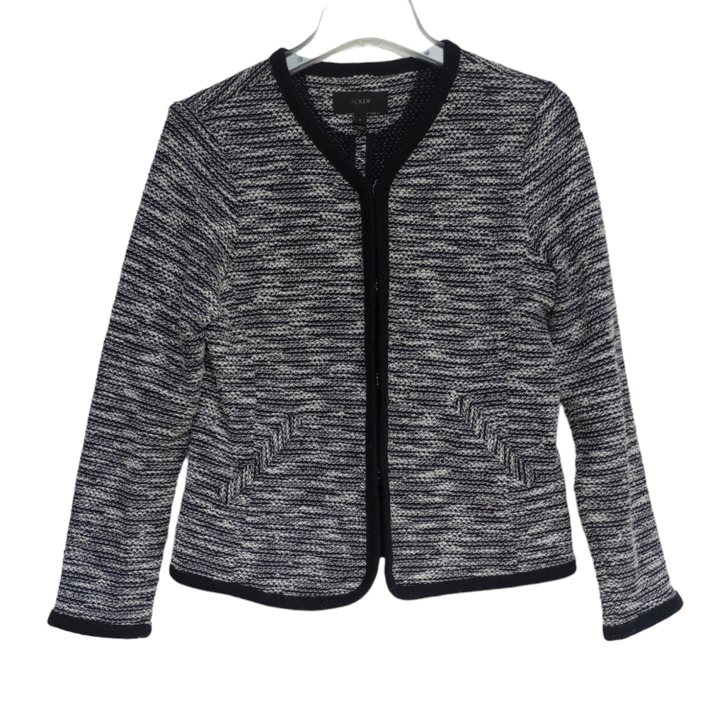 J. Crew Black and White Boulce Cardigan Jacket, size Small